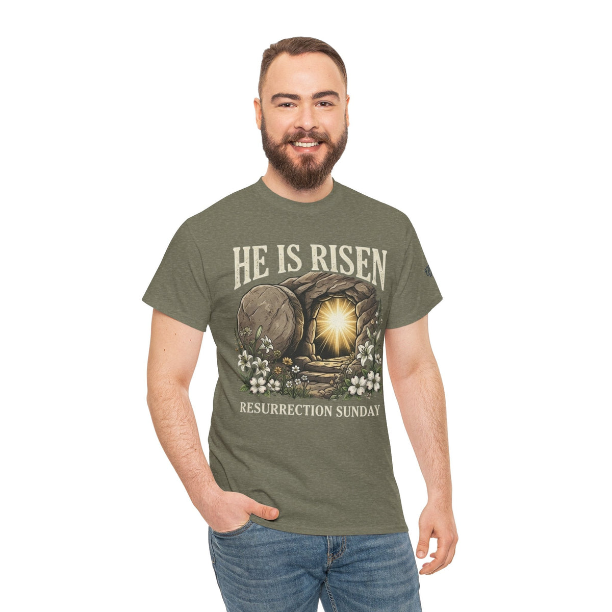 He Is Risen T-Shirt — Jesus Christ Resurrection Easter Tee Printify