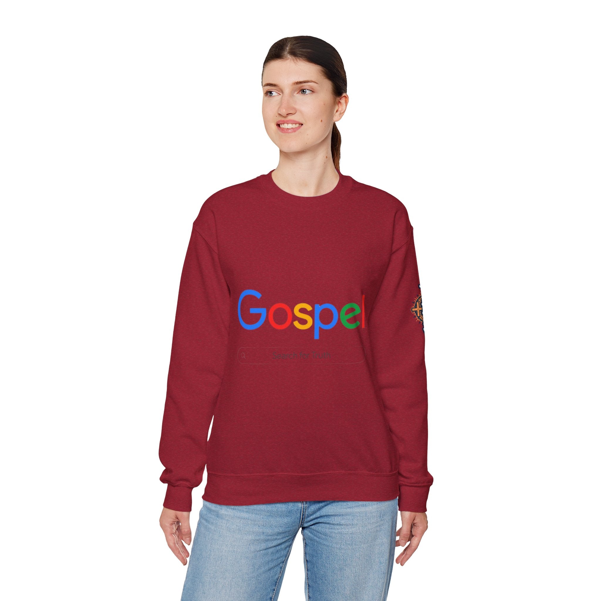 Gospel Graphic Sweatshirt — "Gospel" Colorful Logo Christian Sweatshirt Printify