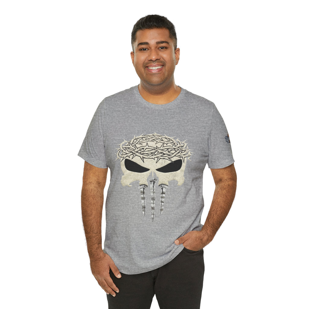 Christian Skull T-shirt - Crown of Thorns & Nails - Warrior Faith T-shirt Printify