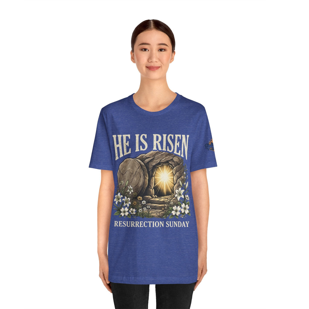 He Is Risen T-Shirt — Jesus Christ Resurrection Easter Tee Printify