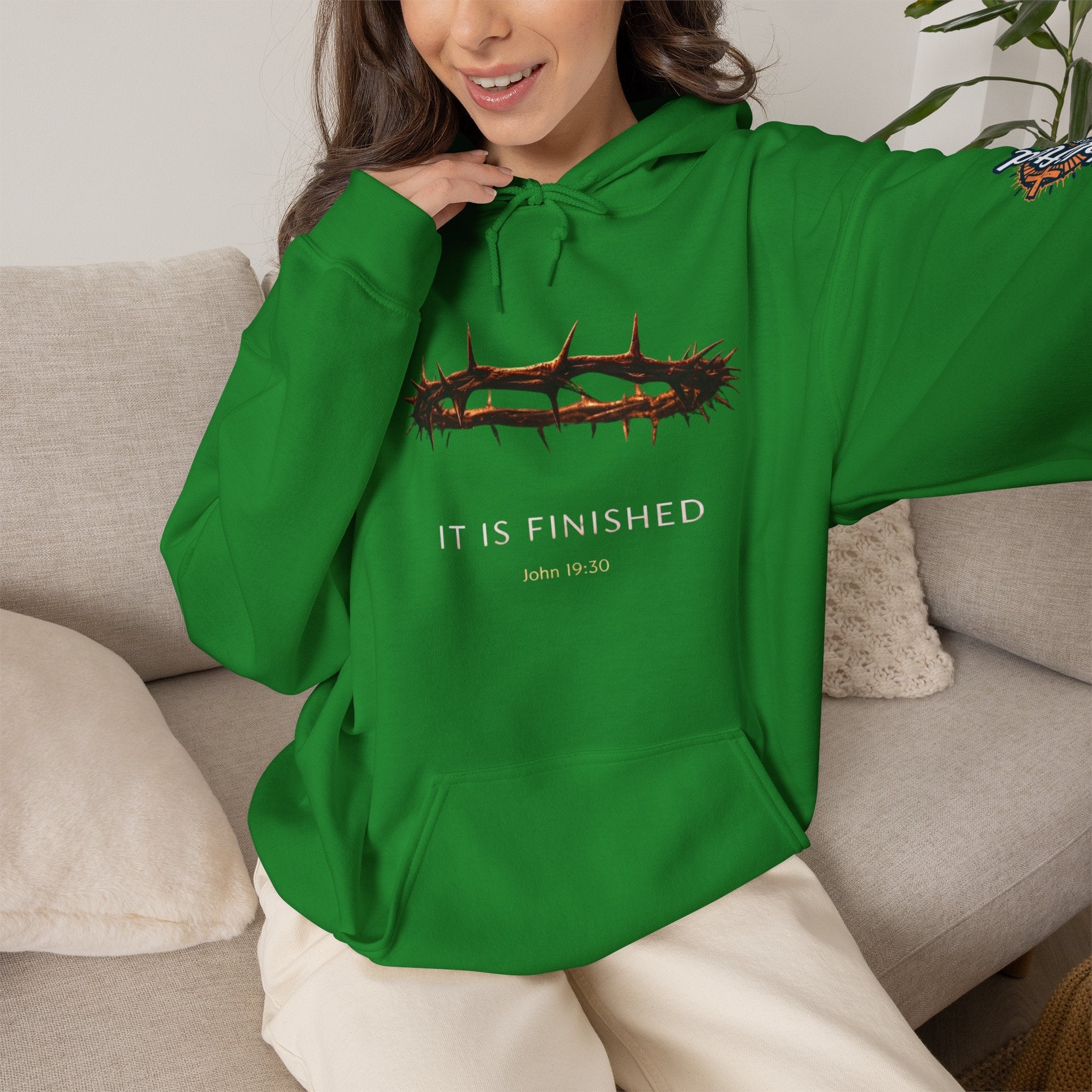 It Is Finished Crown of Thorns Hoodie — Christian John 19:30 Faith Hoodie Printify
