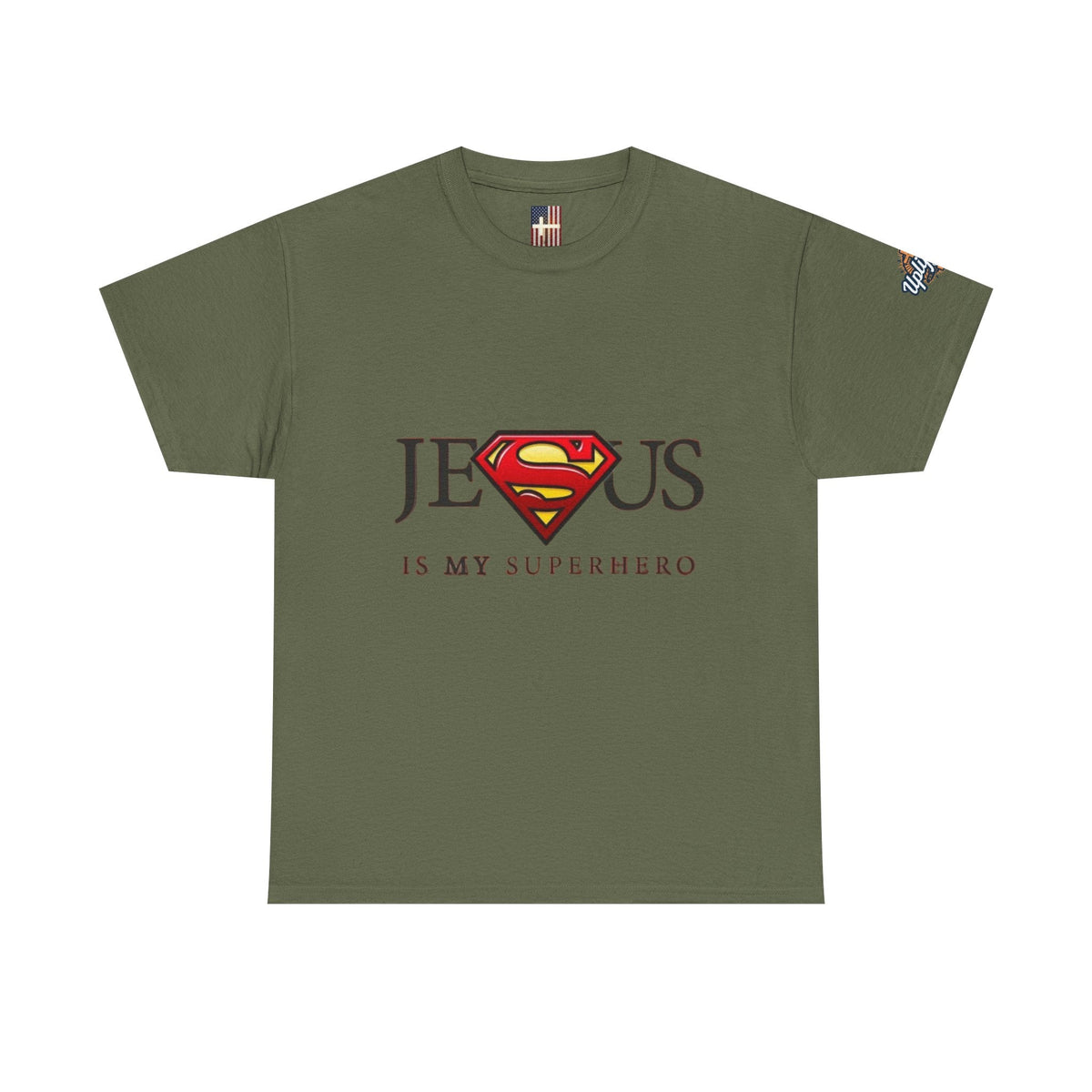 Jesus Is My Superhero T-Shirt — Faith-Based Superman-Inspired Tee Printify