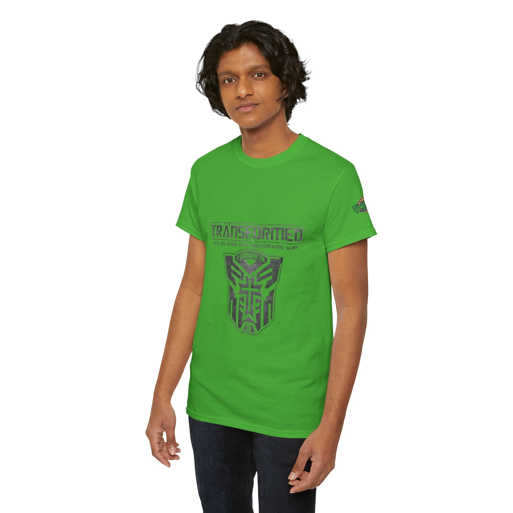 Transformer Logo Christian T-shirt | 2 Corinthians 3:18 Bible Verse T-shirt Printify