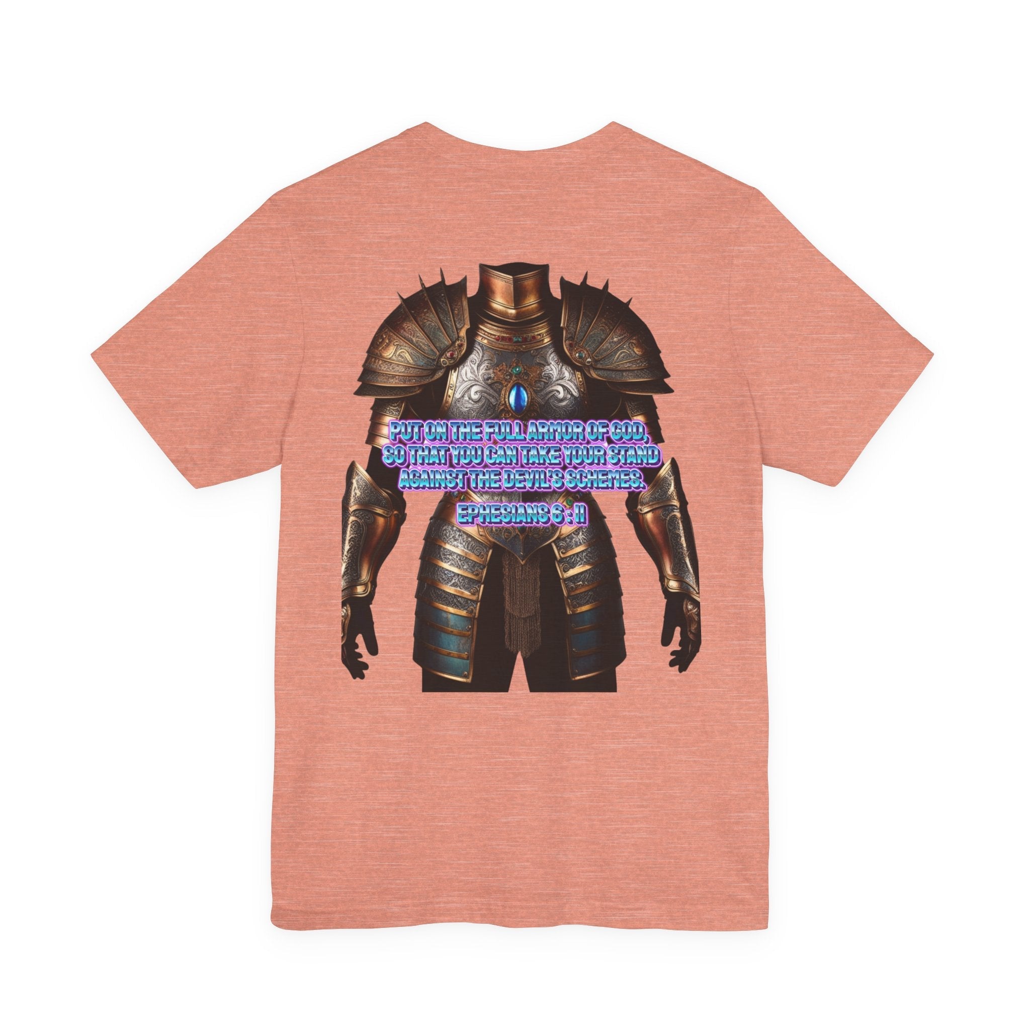 Religious Graphic Tee with Armor Of God Design Unisex Jersey Short Sleeve Tee Printify