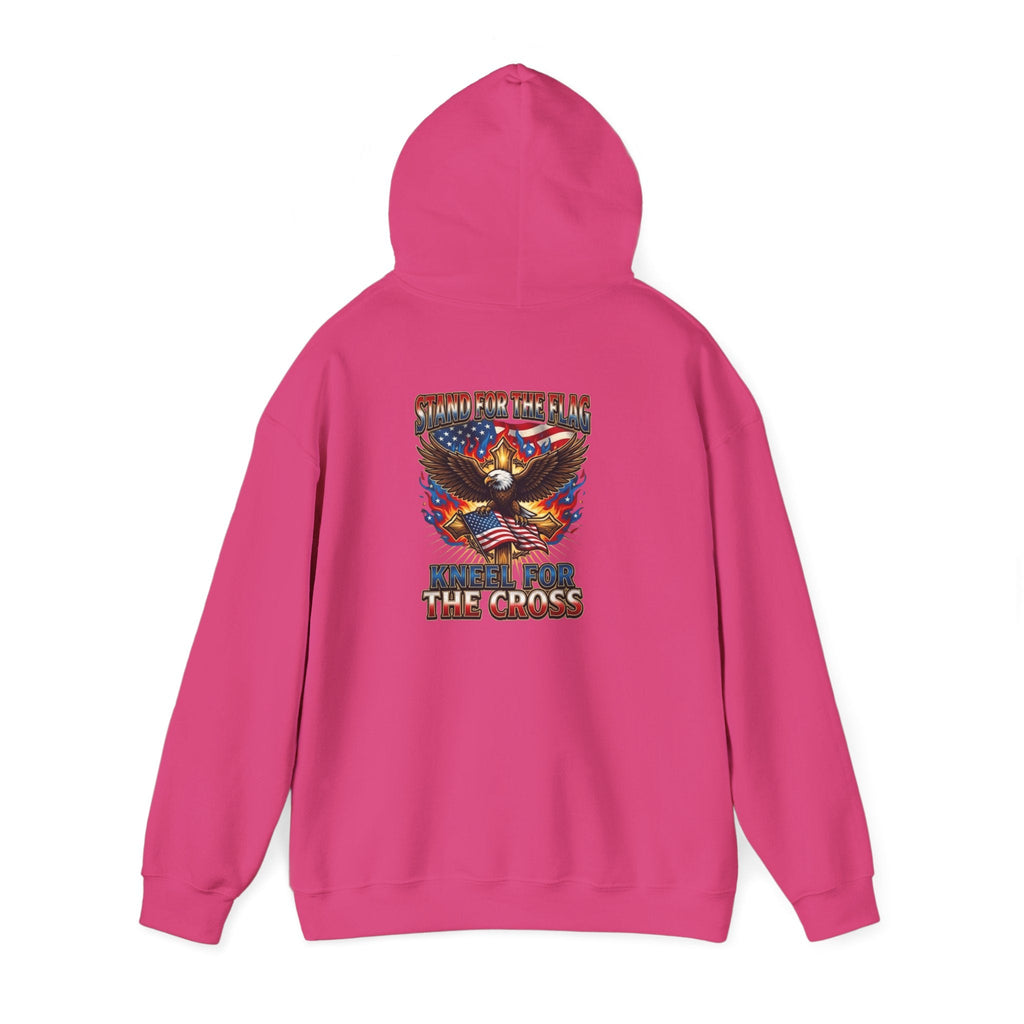 Stand for the Flag Kneel for the Cross Hoodie | Patriotic Eagle Hoodie Printify