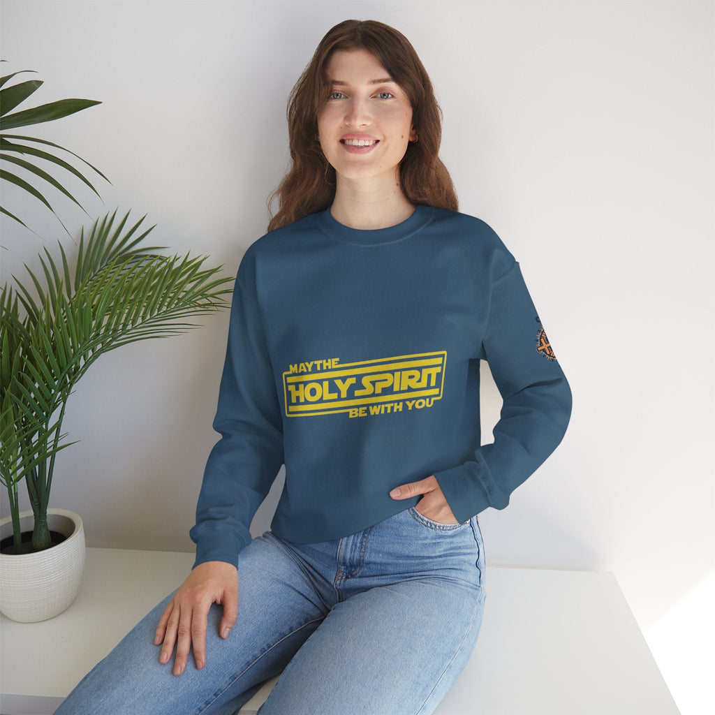 May the Holy Spirit Be With You Sweatshirt - Christian Star Wars Parody Sweatshirt Printify