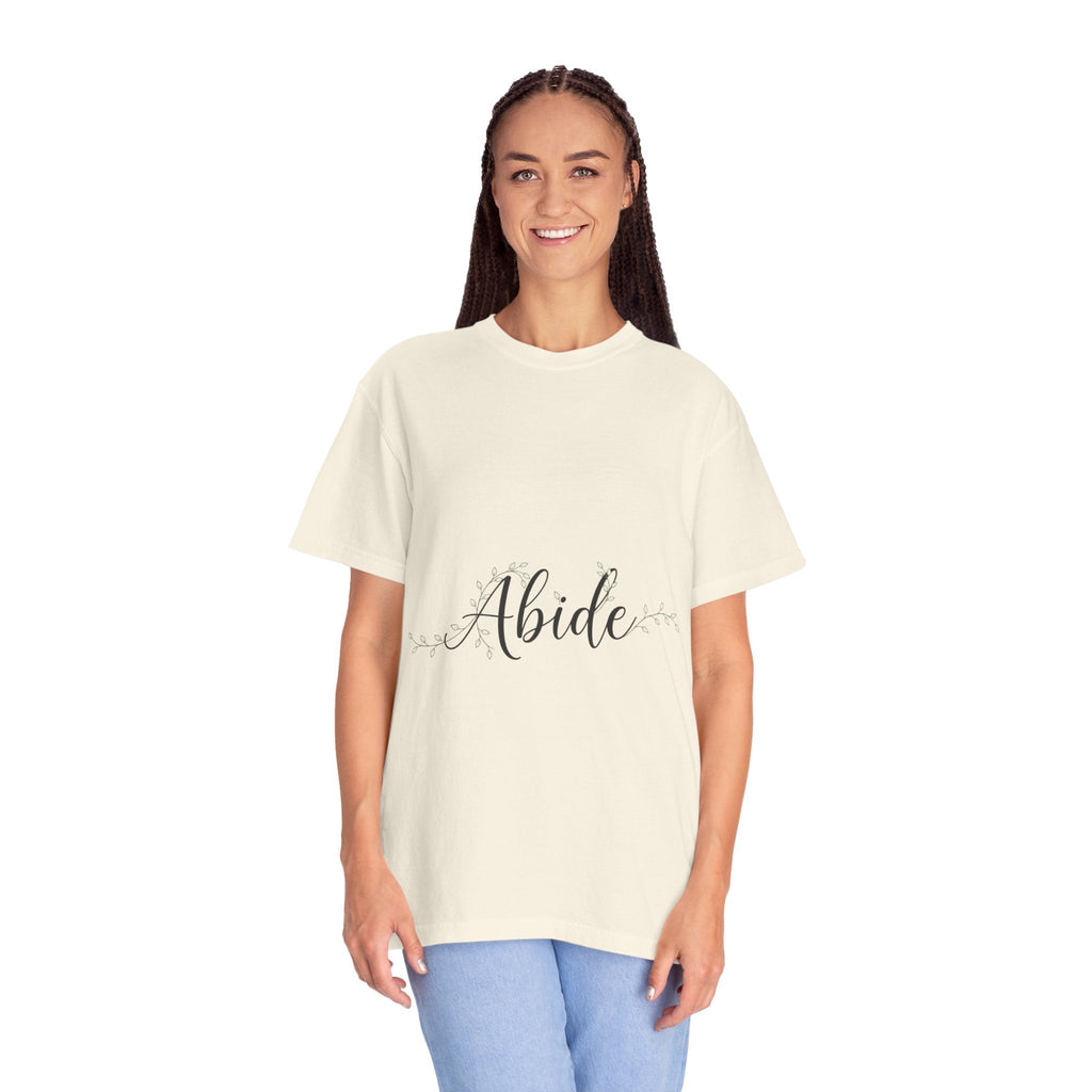 Abide in the Lord T-Shirt – Vine Design Christian Tee for Faithful Hearts Printify