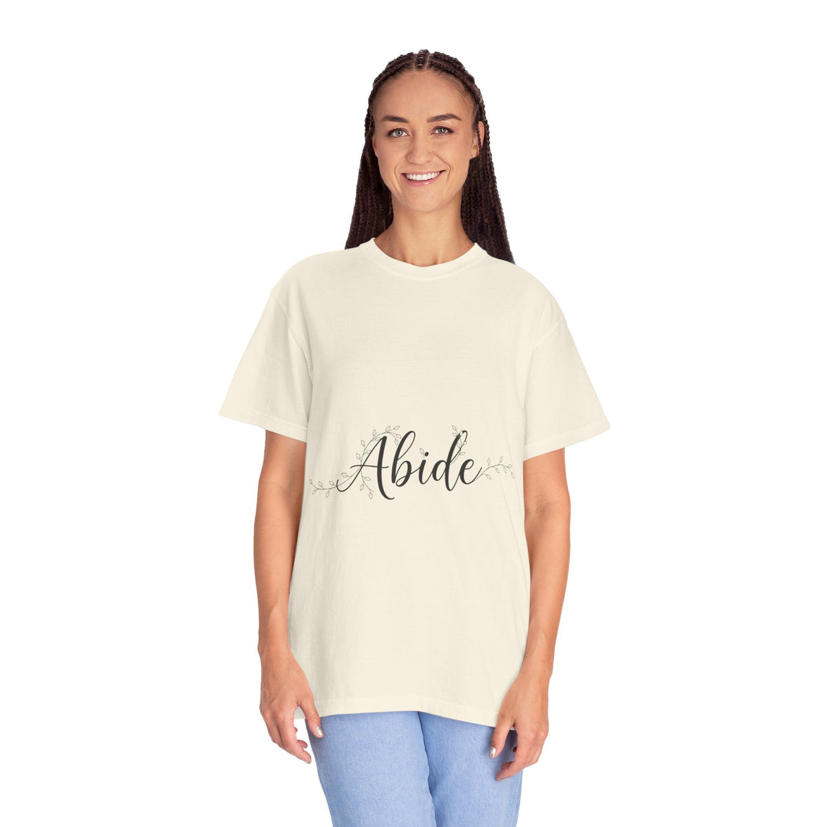 Abide in the Lord T-Shirt – Vine Design Christian Tee for Faithful Hearts Printify
