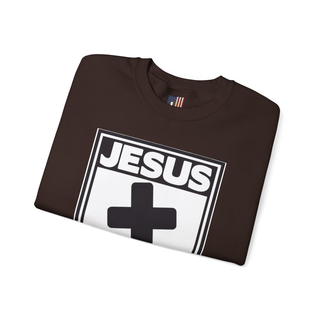 Jesus, Rated E for Everyone Sweatshirt - Gamer Faith Sweatshirt - Christian Video Game Parody Printify