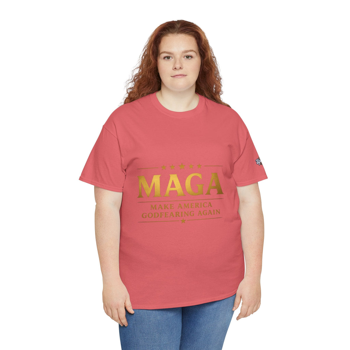 MAGA Gold Letter T-Shirt — "Make America Great Again" Printify