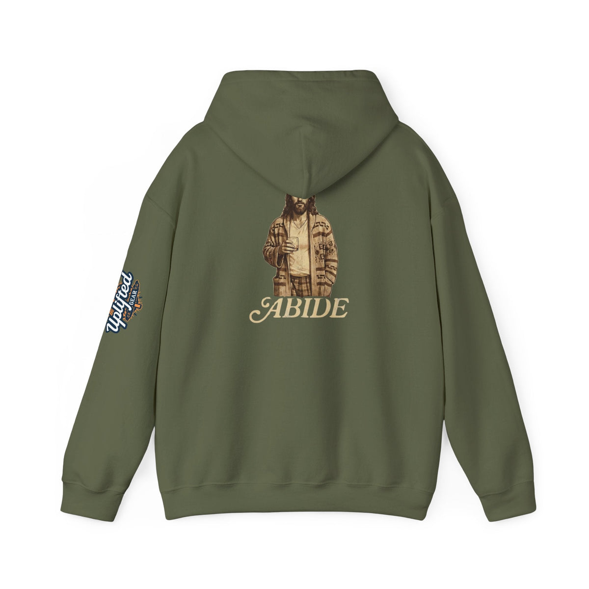 Abide Jesus Hoodie — Vintage 'The Dude' Religious Graphic Hoodie Printify