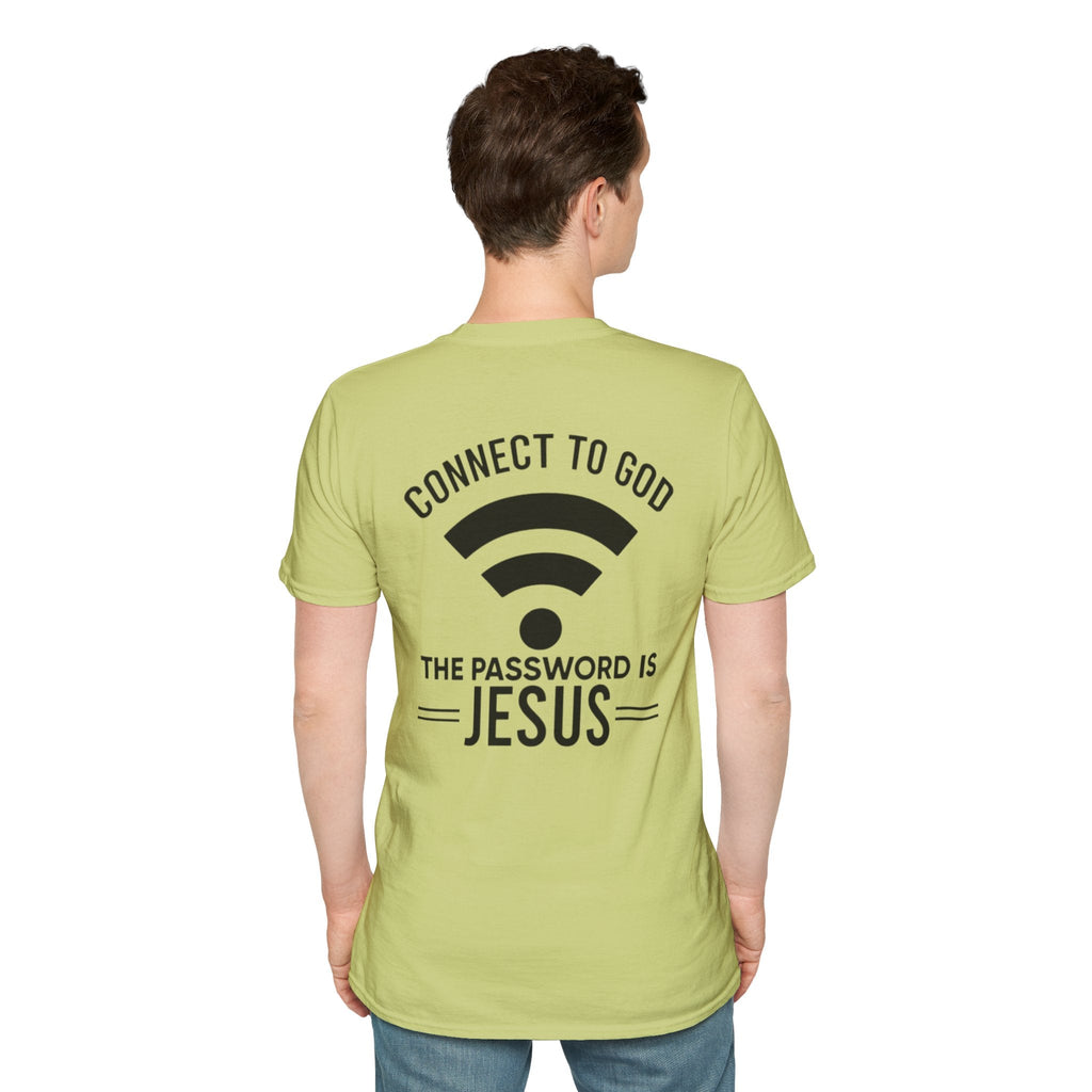 Connect to God T-shirt - WIFI Password is Jesus - Funny Christian Faith T-shirt Printify
