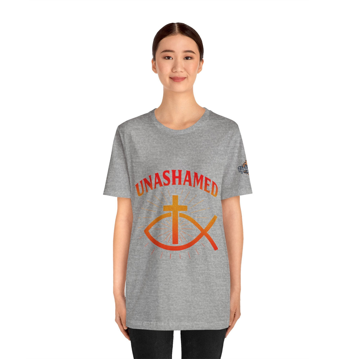 Unashamed T-shirt – Ichthys Jesus Fish & Cross Christian T-shirt for Romans 1:16 Bold Faith Printify