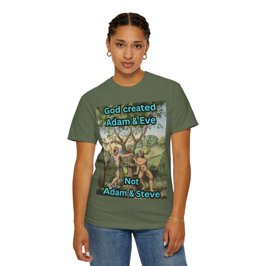 God Created Adam and Eve T-Shirt – Biblical Truth Christian Tee for Bold Faith Printify