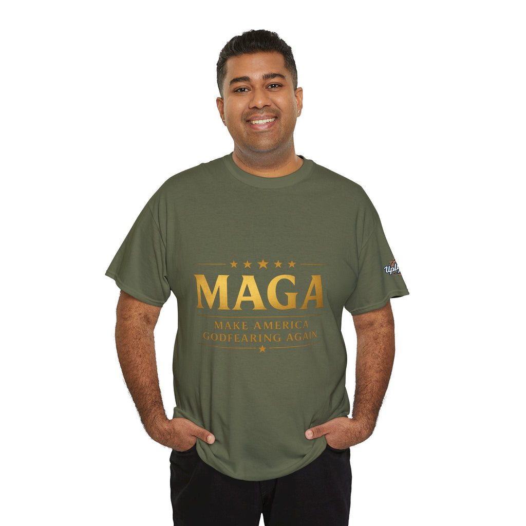 MAGA Gold Letter T-Shirt — "Make America Great Again" Printify