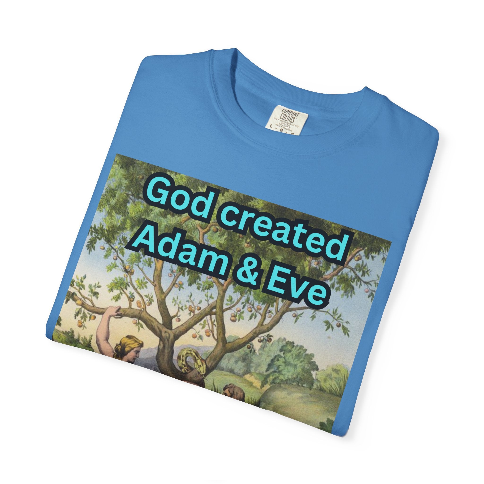 God Created Adam and Eve T-Shirt – Biblical Truth Christian Tee for Bold Faith Printify