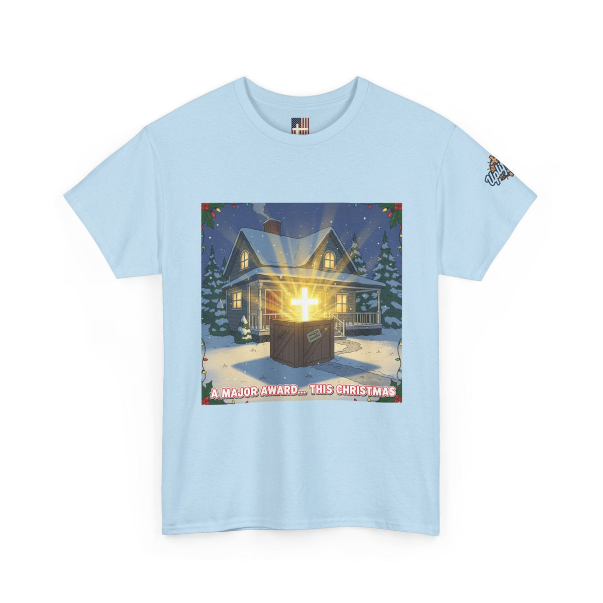 A Major Award This Christmas T-shirt – Fragile Leg Lamp Parody Cross Unboxing Christian T-shirt for Hilarious Faith & Holiday Glow Printify
