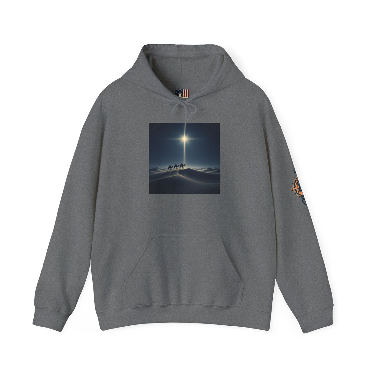 3 Wise Men Hoodie – Magi Camels Nativity Journey Christian Christmas Sweatshirt for Epiphany Faith & Holy Night Printify