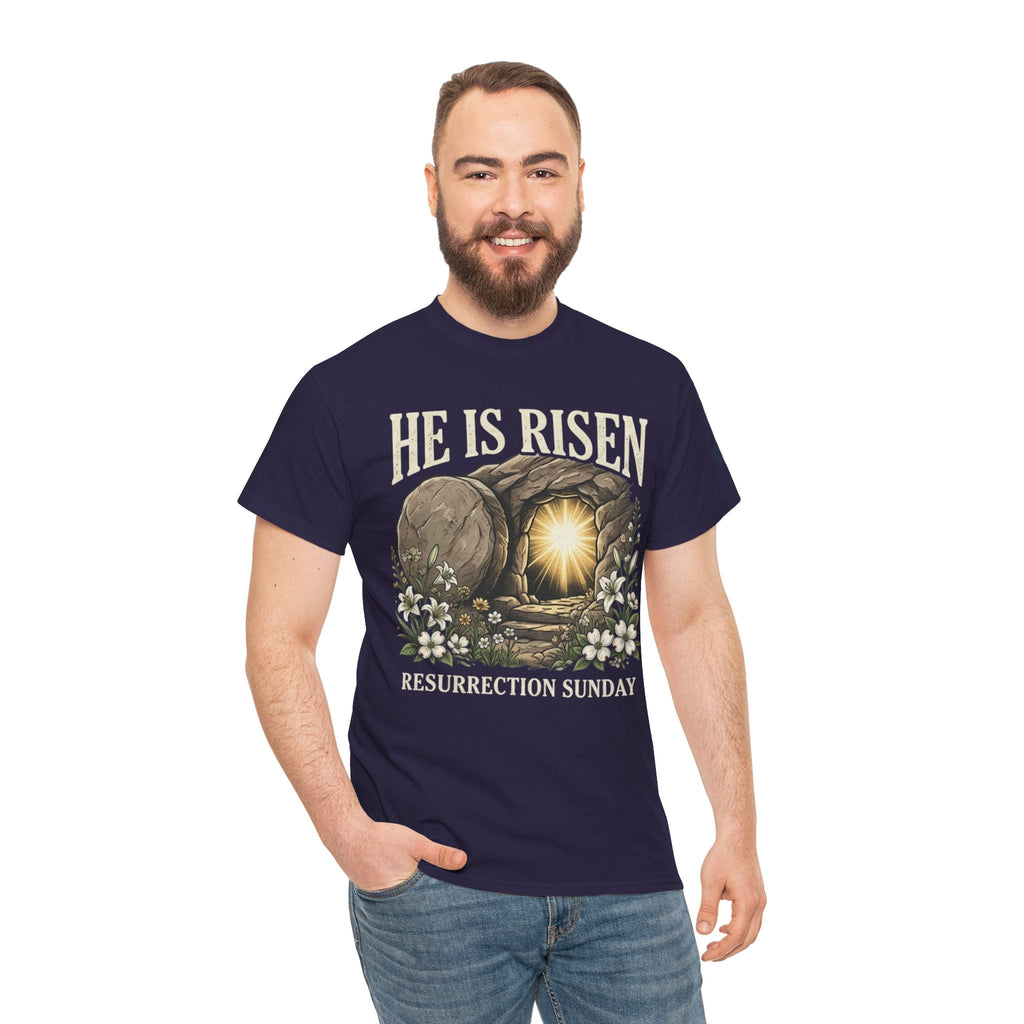He Is Risen T-Shirt — Jesus Christ Resurrection Easter Tee Printify