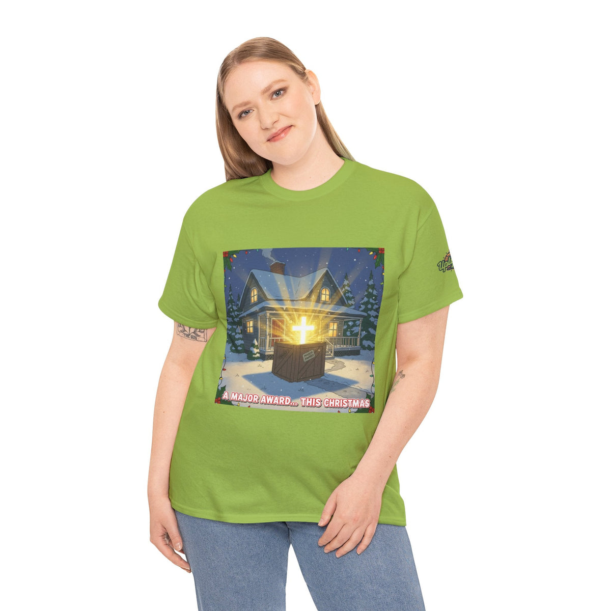 A Major Award This Christmas T-shirt – Fragile Leg Lamp Parody Cross Unboxing Christian T-shirt for Hilarious Faith & Holiday Glow Printify