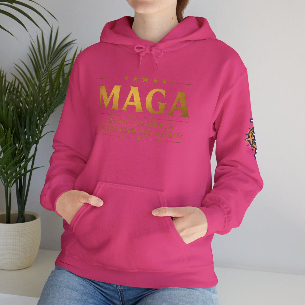 Hoodie - MAGA "Make America Godfearing Again" Political Graphic Hoodie Printify