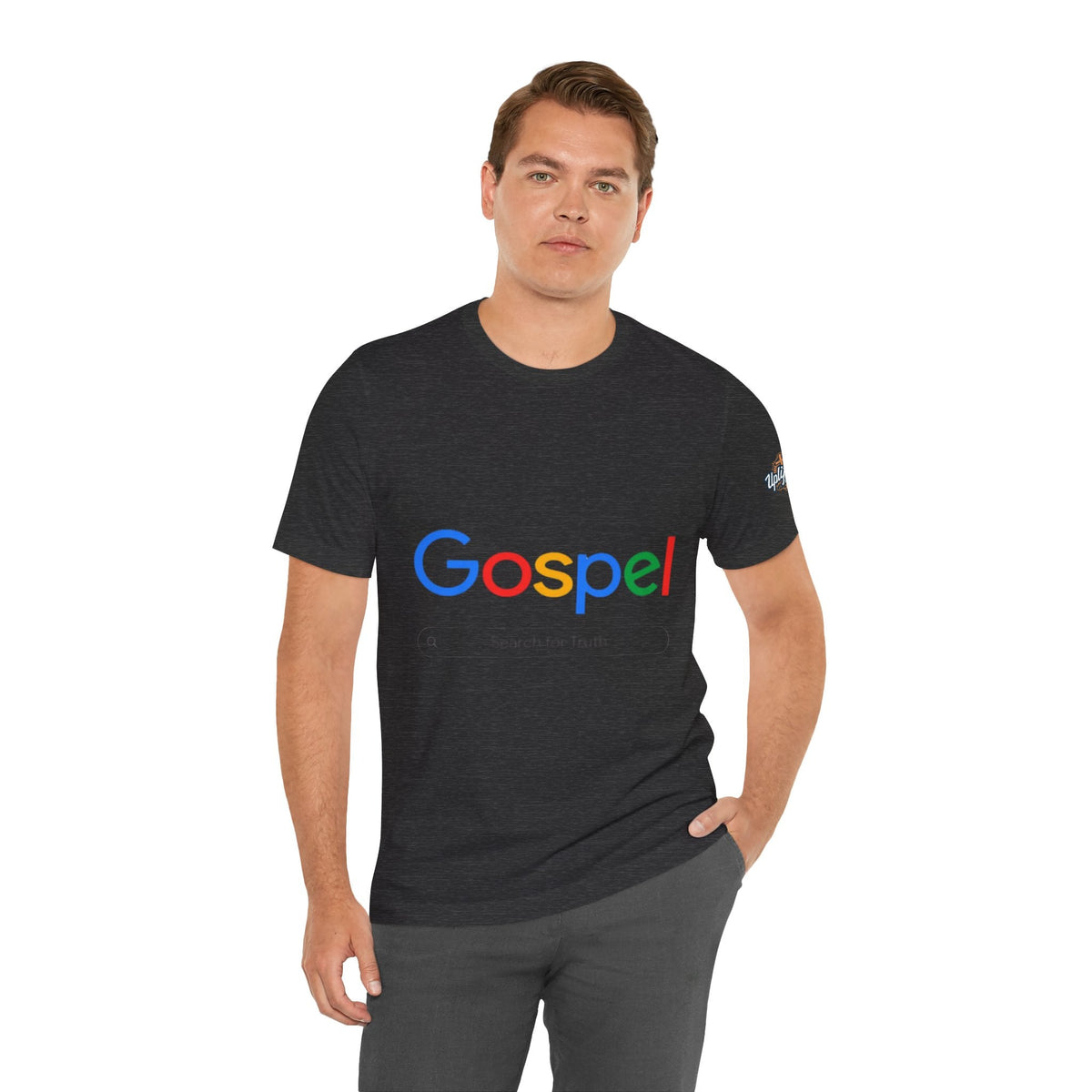 Gospel Graphic Tee — "Gospel" Colorful Logo Christian T-Shirt Printify