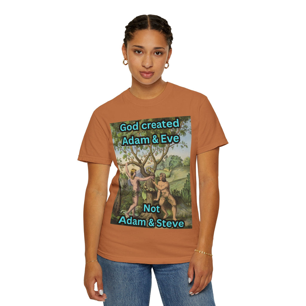 God Created Adam and Eve T-Shirt – Biblical Truth Christian Tee for Bold Faith Printify
