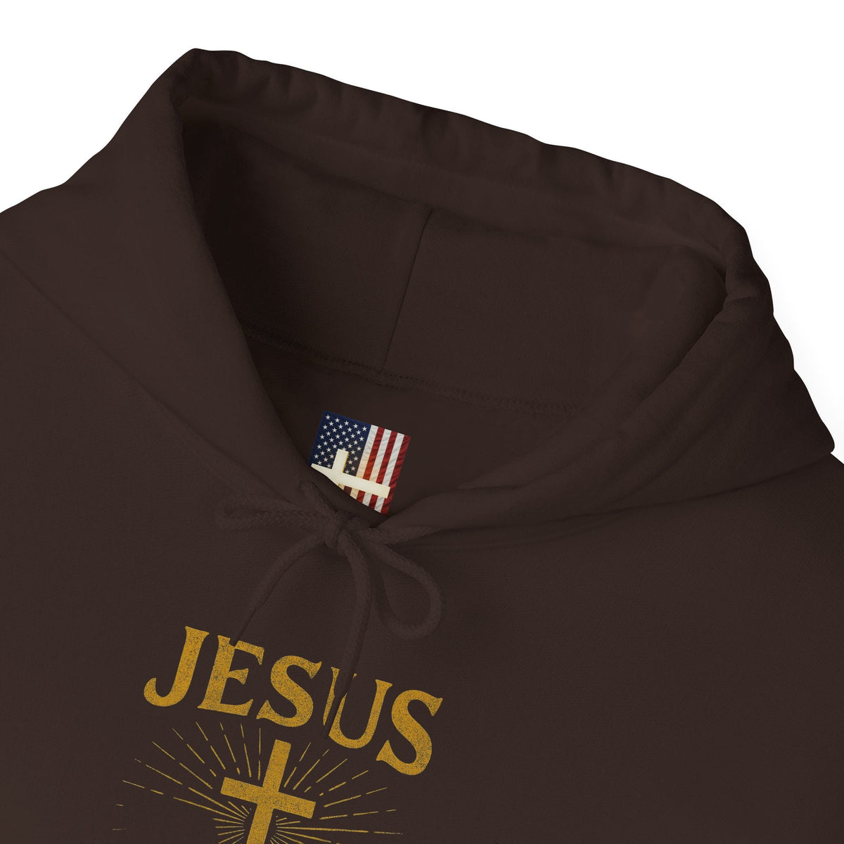 Jesus Saves Hoodie – Radiant Cross & Rays of Light Christian Sweatshirt for Eternal Hope & Faith Printify