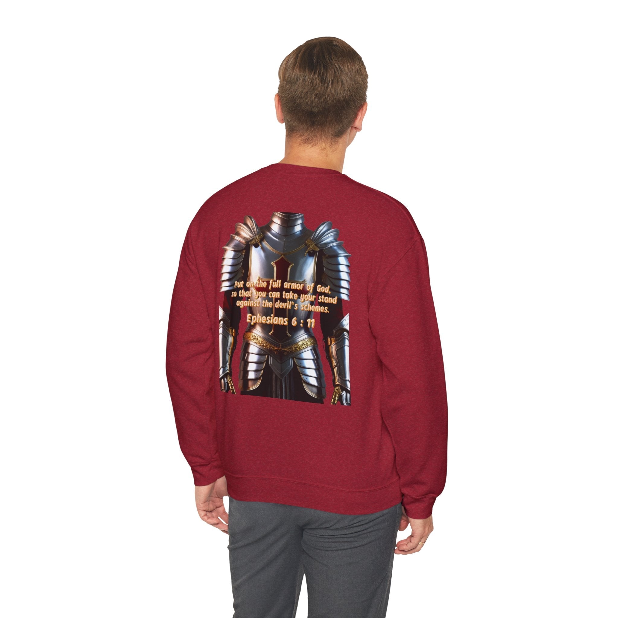 Religious Graphic Armor Of God Design - Unisex Heavy Blend™ Crewneck Sweatshirt Printify