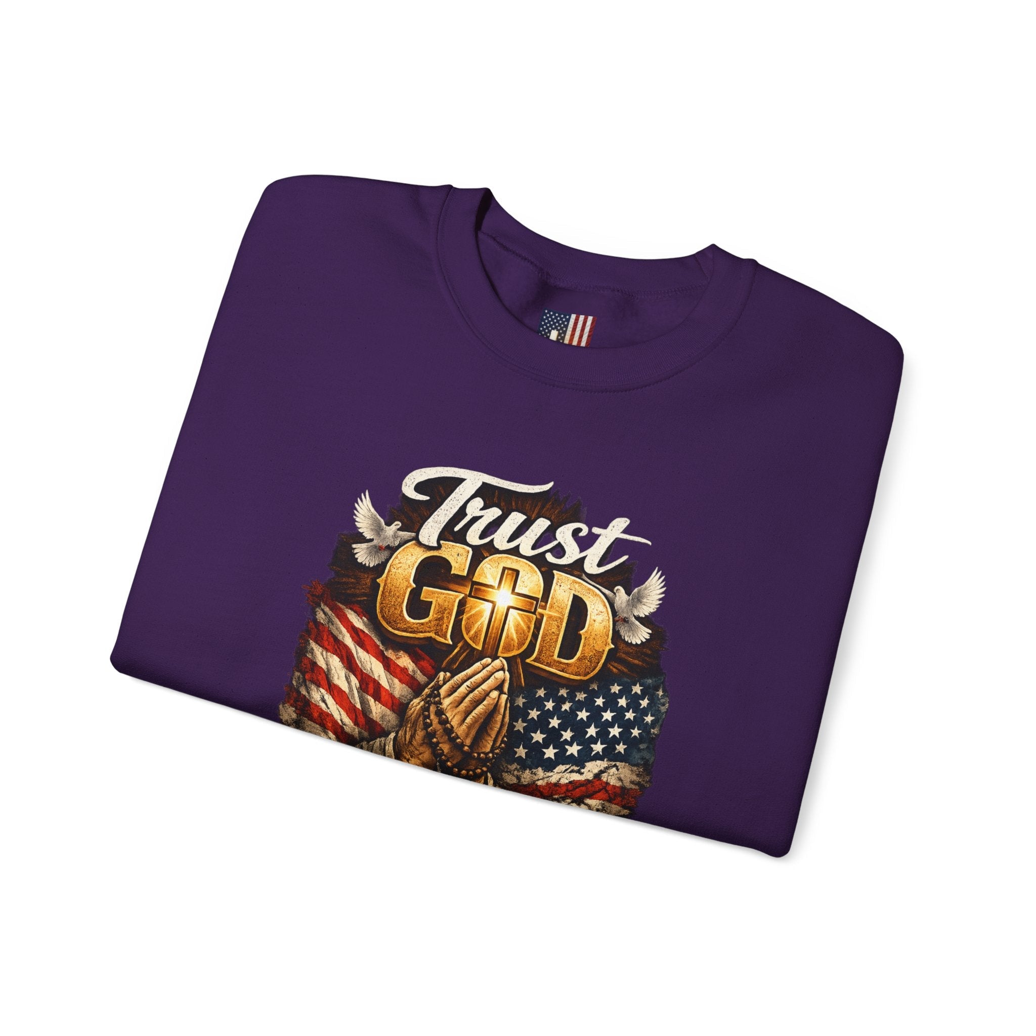 Trust God Not Government Sweatshirt — Vintage Patriotic Christian Sweatshirt Printify