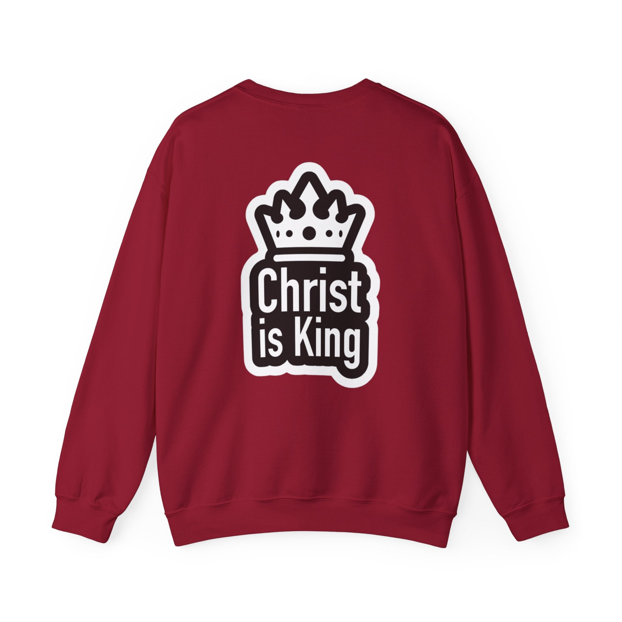 Christ is King Sweatshirt – Bold Crown & Cross Christian Hoodie for Unshakable Faith Printify