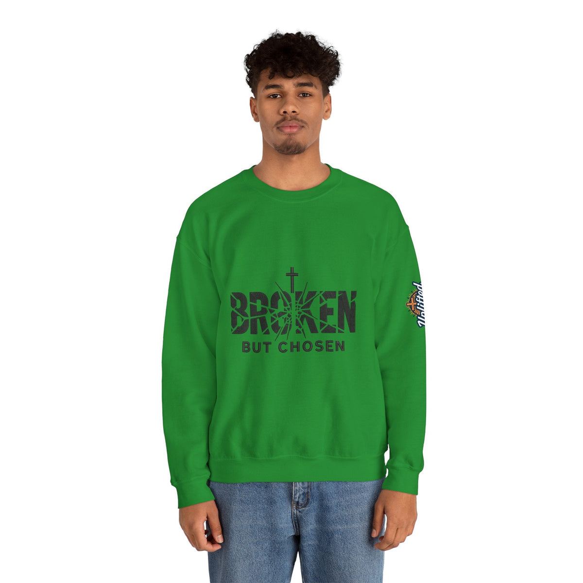 Broken But Chosen Crewneck Sweatshirt Printify