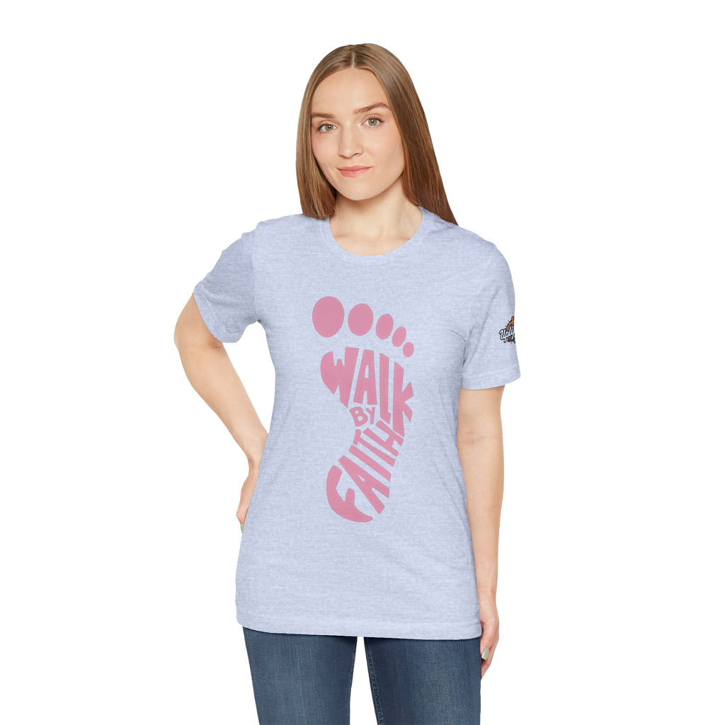 Walk By Faith Footprint T-Shirt Printify