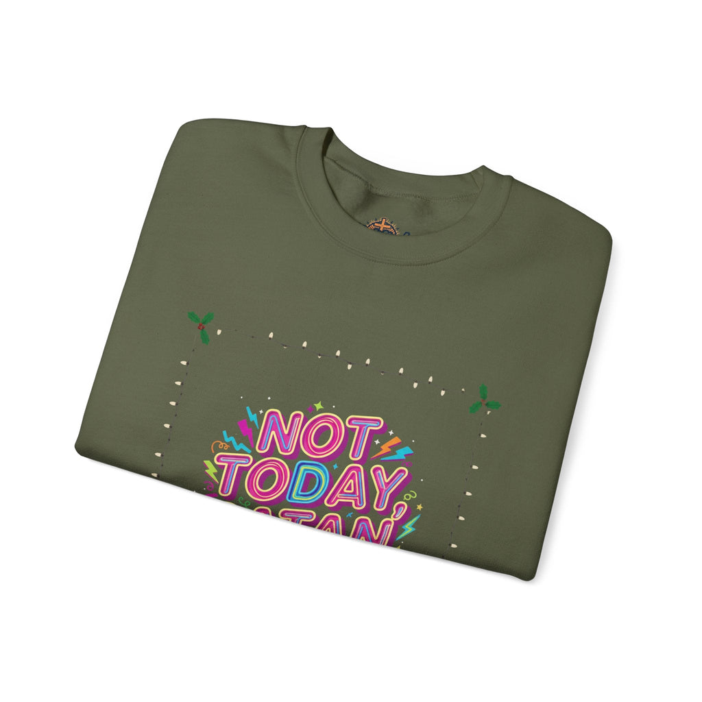🔥 Not Today, Satan – Retro 90s Christian Sweatshirt | Neon Faith Tee | Funky Cartoon Devil | Bold Bible Verse Shirt | Uplifted Gear Printify