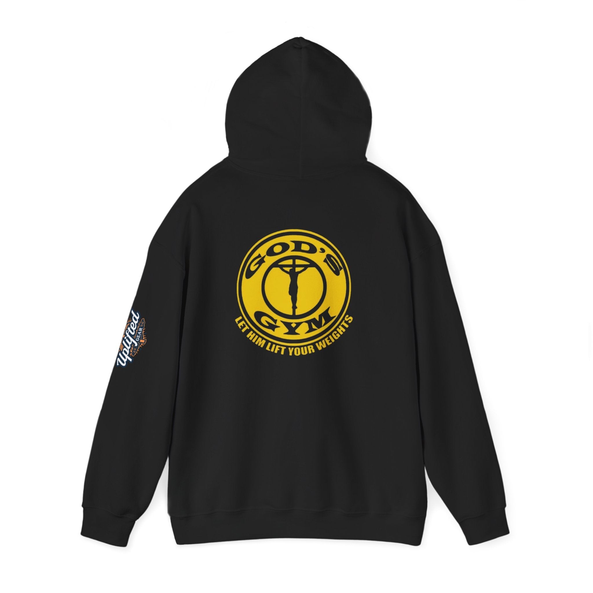 God's Gym Hoodie — "Let Him Lift Your Weights" Christian Fitness Hoodie Printify