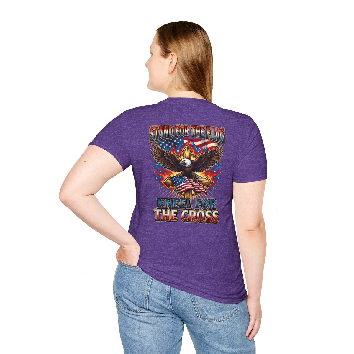 Stand for the Flag Kneel for the Cross T-shirt | Patriotic Eagle T-shirt Printify