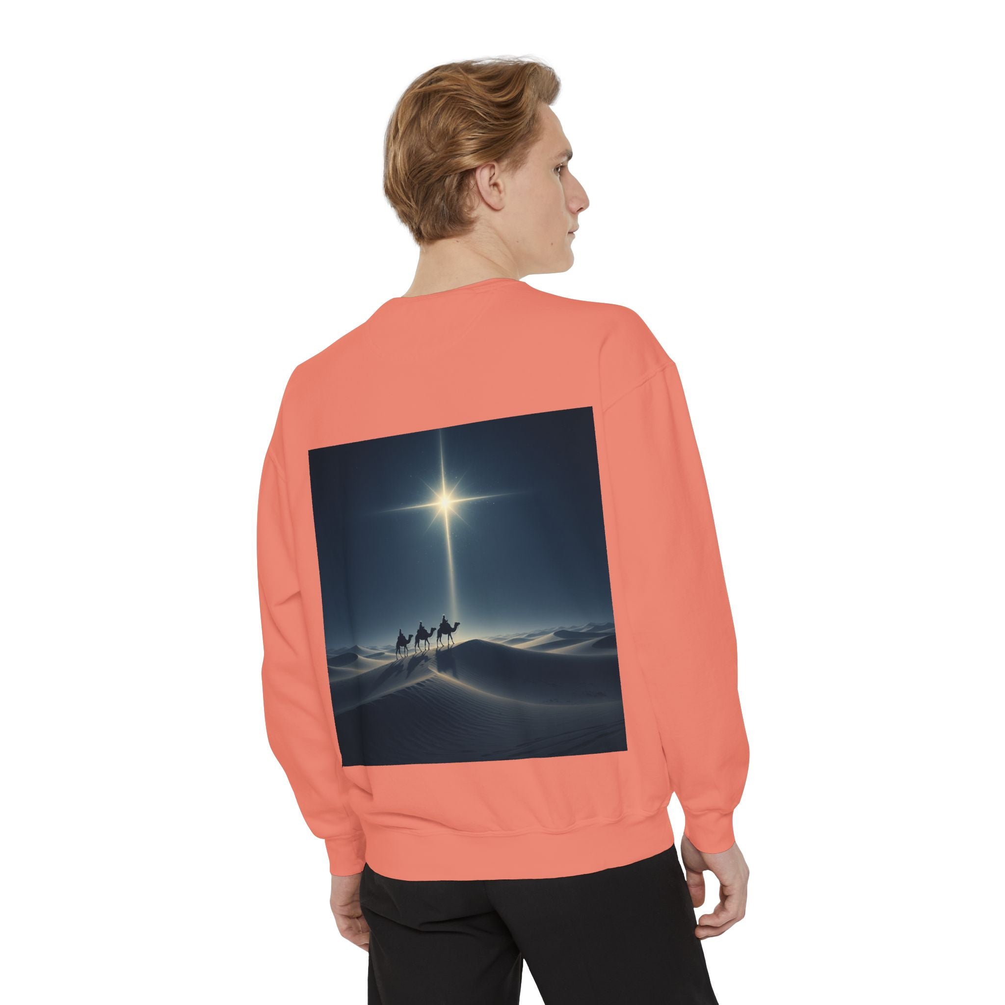 3 Wise Men Sweatshirt – Magi Camels Nativity Journey Christian Christmas Sweatshirt for Epiphany Faith & Holy Night Printify