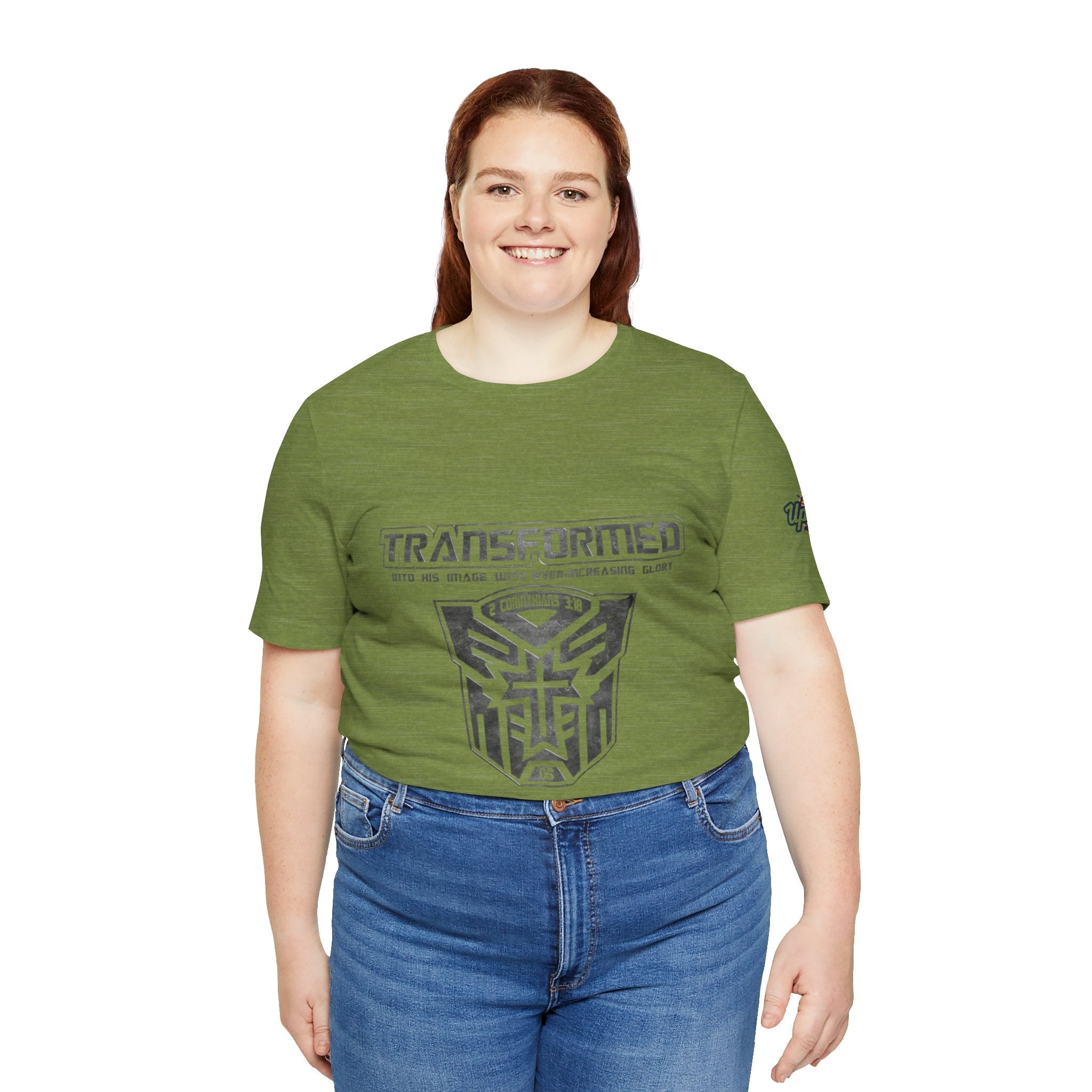 Transformer Logo Christian T-shirt | 2 Corinthians 3:18 Bible Verse T-shirt Printify