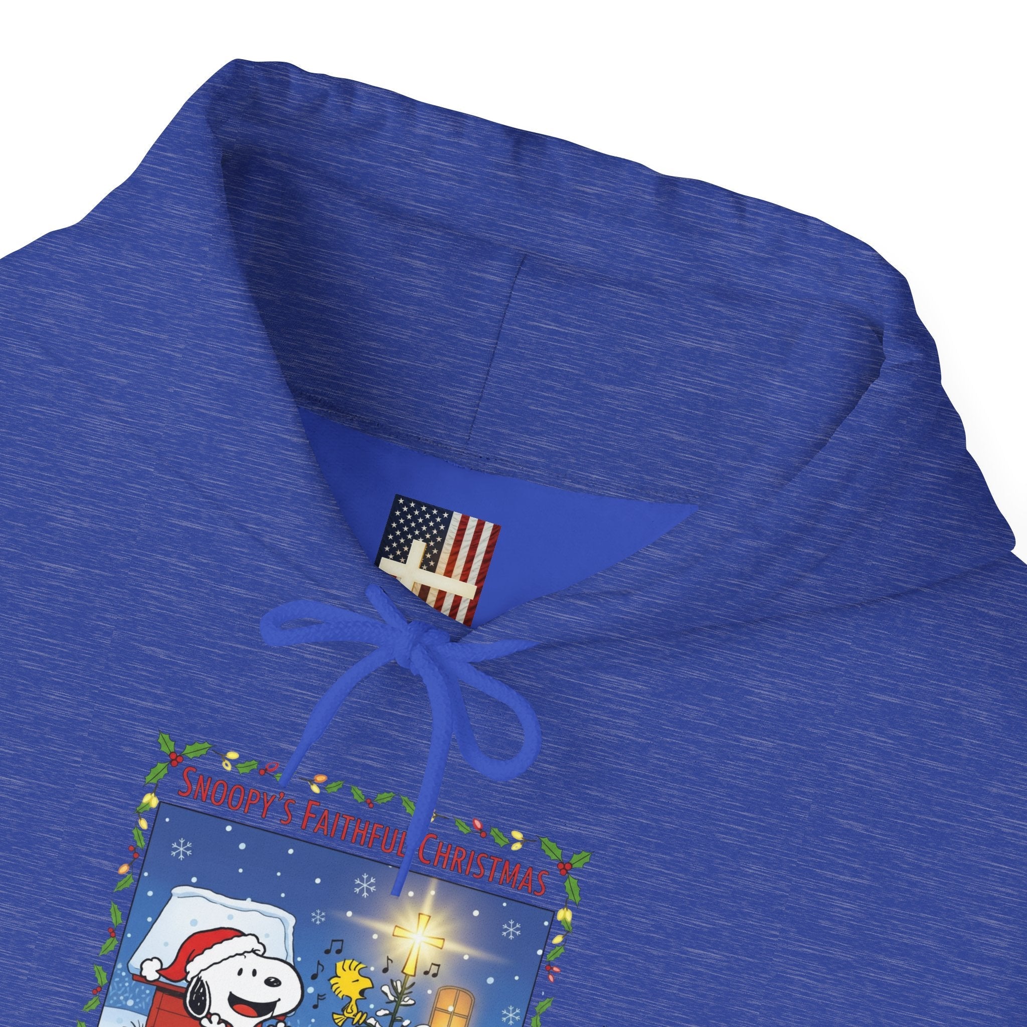 🎄 Faithful Christmas Friends – Christian Holiday Hoodie | Festive Tree & Cartoon Duo | Heartwarming Christmas Tee by Uplifted Gear Printify