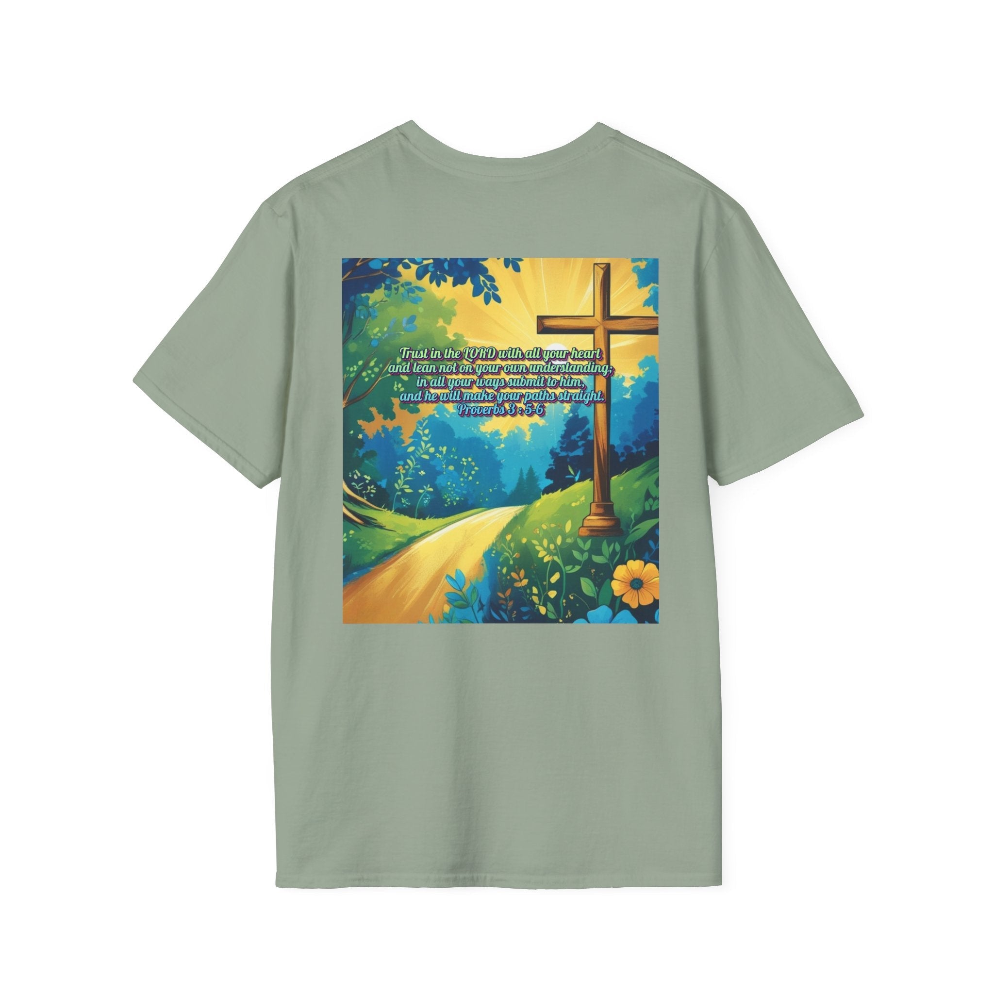 Trust in The Lord Proverbs 3:5-6 Biblical Design Unisex Softstyle T-Shirt Printify