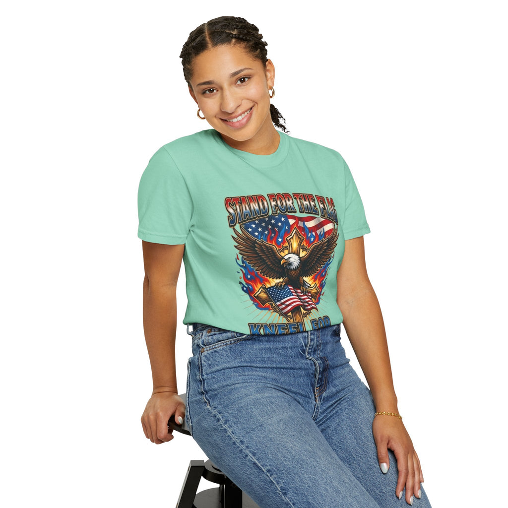 Stand for the Flag Kneel for the Cross T-shirt | Patriotic Eagle T-shirt Printify
