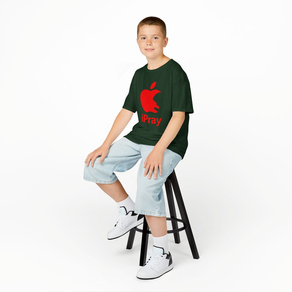 Kids Graphic Tee — Red iPray Logo Prayer Shirt for Children Printify