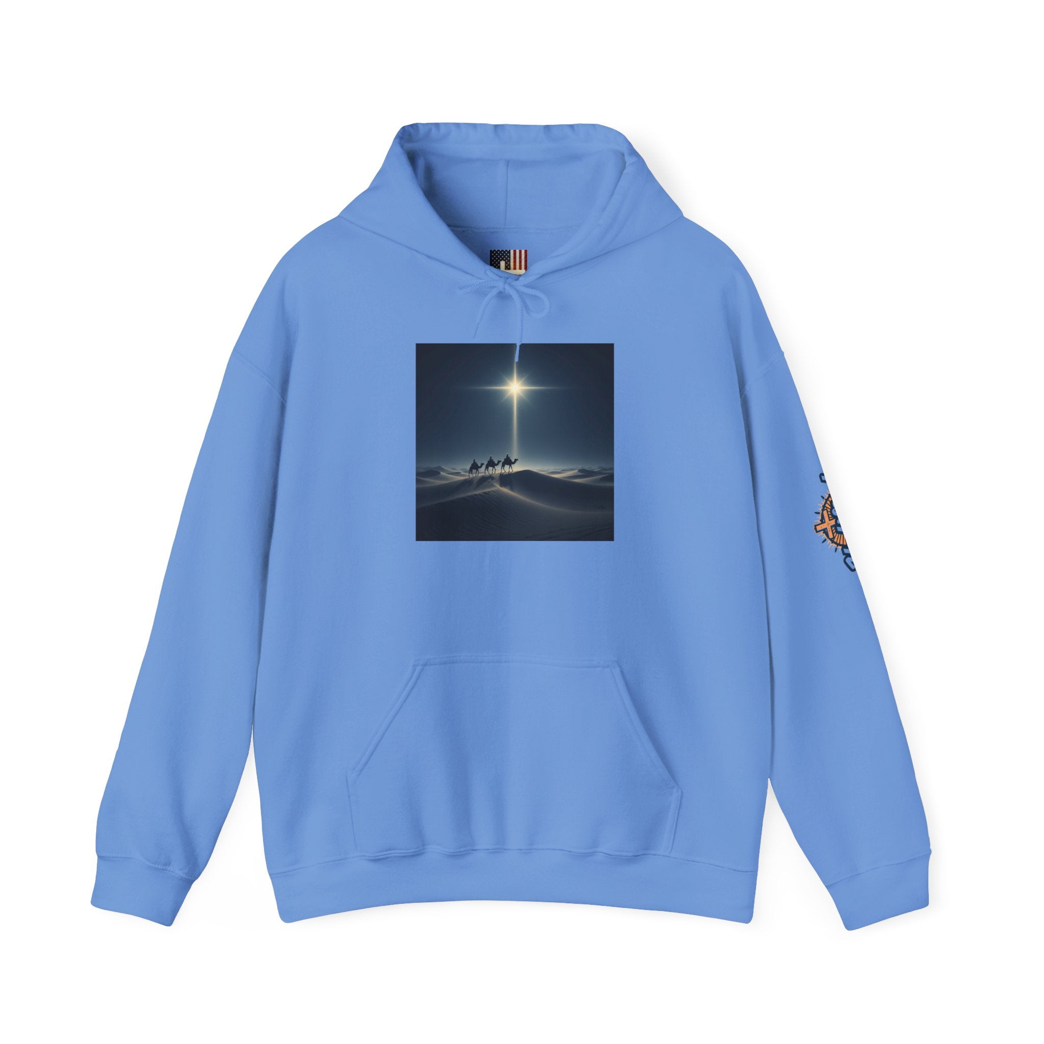 3 Wise Men Hoodie – Magi Camels Nativity Journey Christian Christmas Sweatshirt for Epiphany Faith & Holy Night Printify