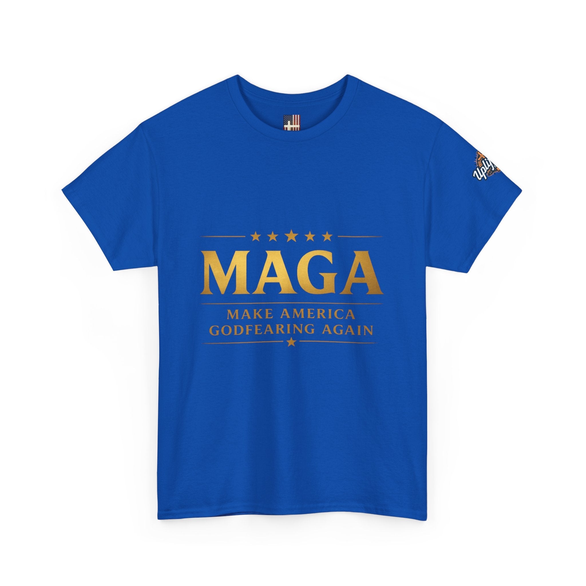 MAGA Gold Letter T-Shirt — "Make America Great Again" Printify
