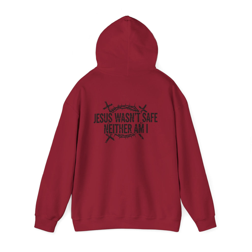 ⚡ Jesus Wasn’t Safe – Neither Am I | Bold Christian Hoodie | Storm-Walking Faith Tee | Minimalist Black & White Design | Uplifted Gear Printify
