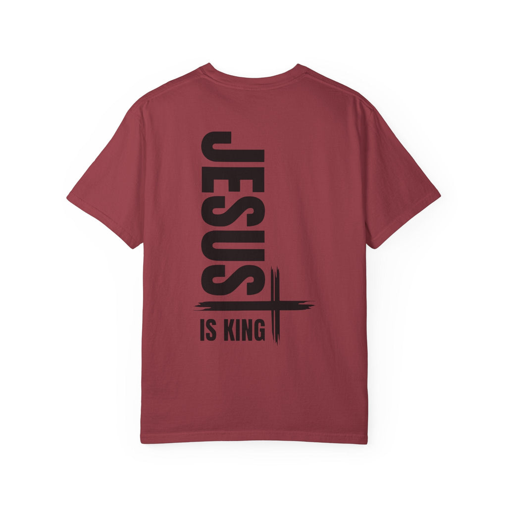 Jesus Is King T-shirt | Modern Typographic Cross Christian T-shirt Printify