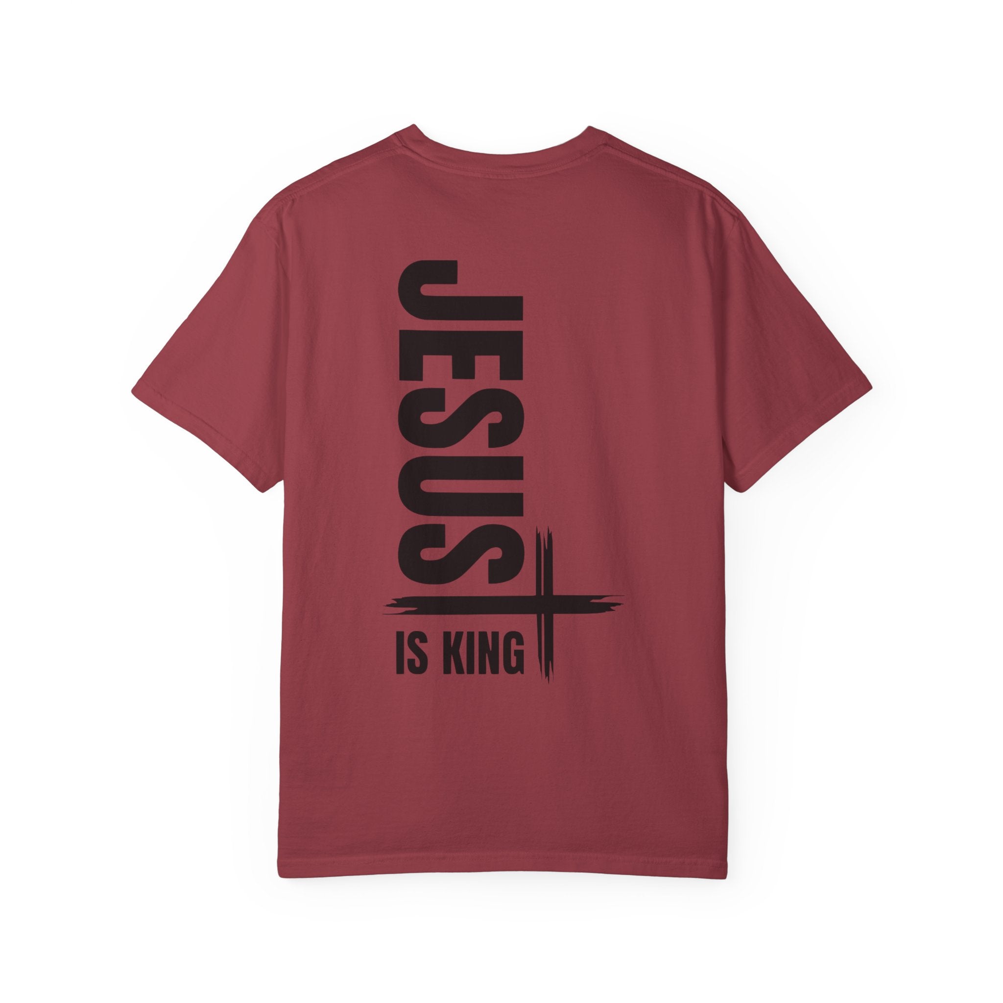 Jesus Is King T-shirt | Modern Typographic Cross Christian T-shirt Printify