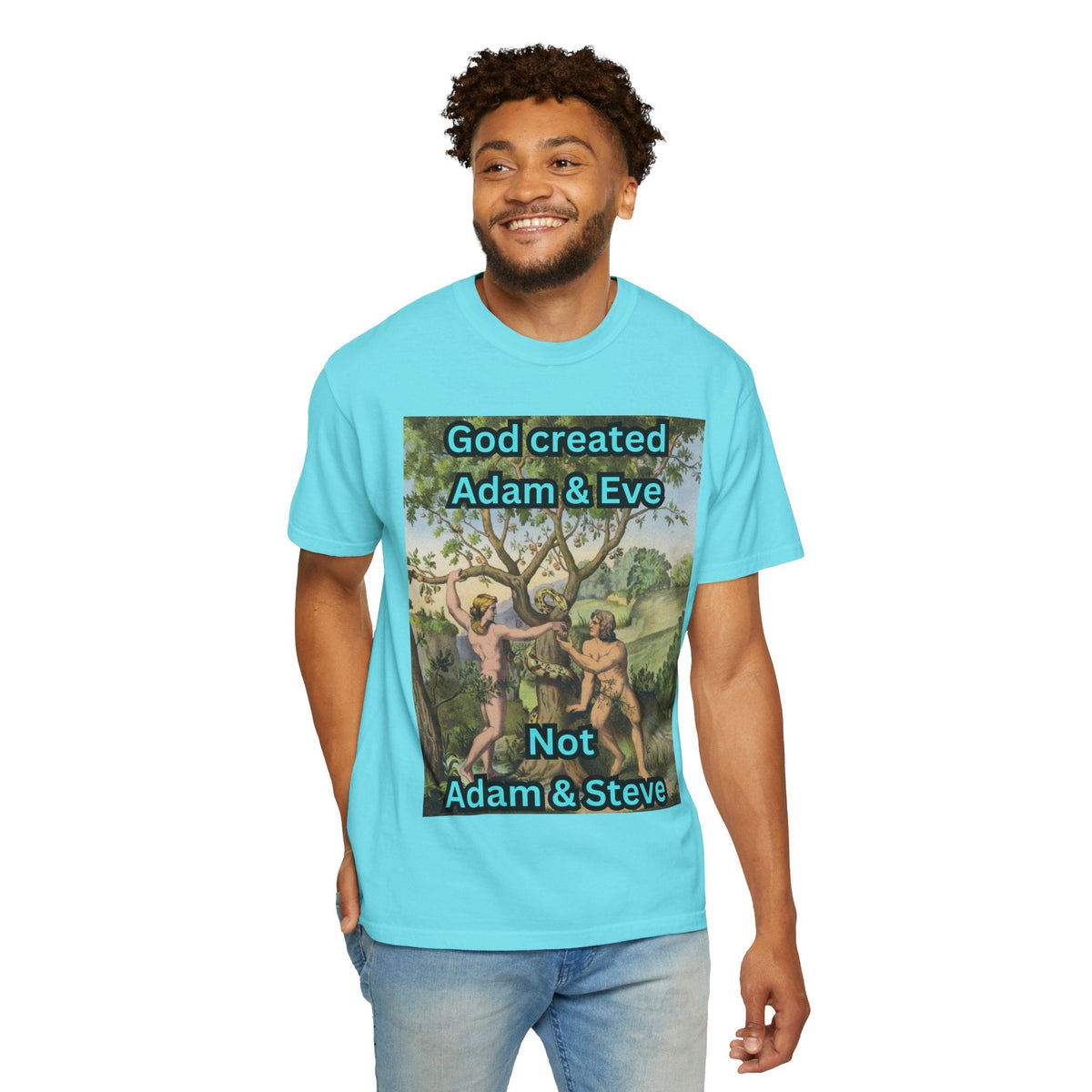 God Created Adam and Eve T-Shirt – Biblical Truth Christian Tee for Bold Faith Printify