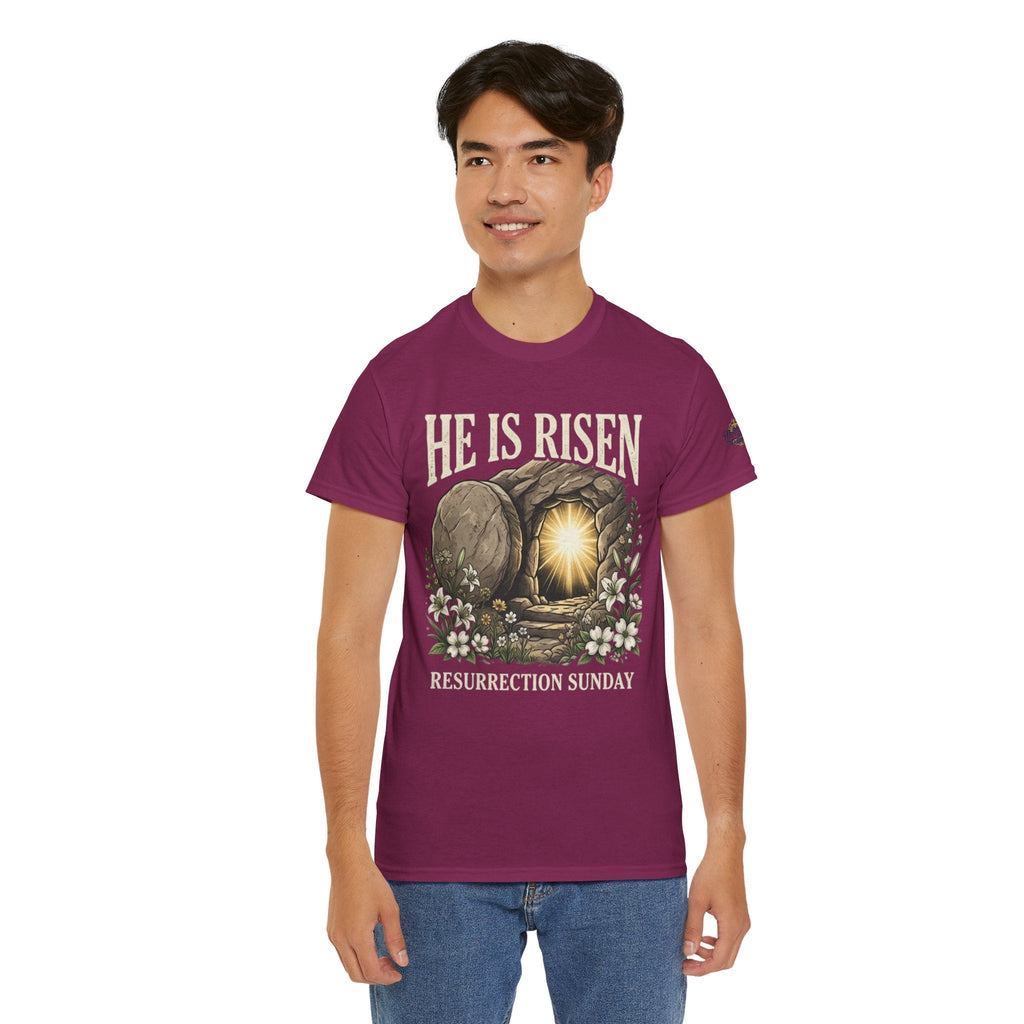 He Is Risen T-Shirt — Jesus Christ Resurrection Easter Tee Printify