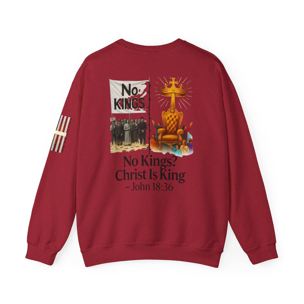 No Kings? Christ is King Sweatshirt – Bold Christian Hoodie for Sovereign Faith Printify
